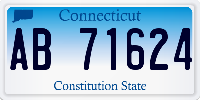 CT license plate AB71624