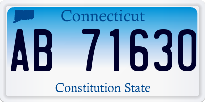 CT license plate AB71630