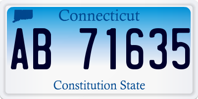 CT license plate AB71635