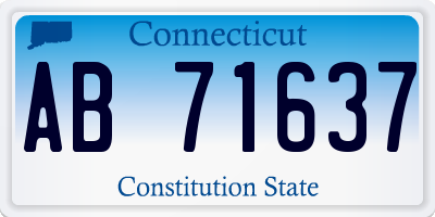 CT license plate AB71637