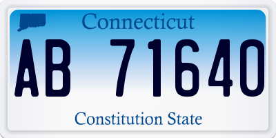 CT license plate AB71640