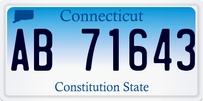 CT license plate AB71643