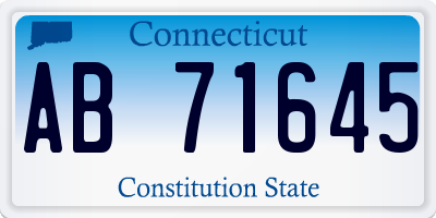 CT license plate AB71645