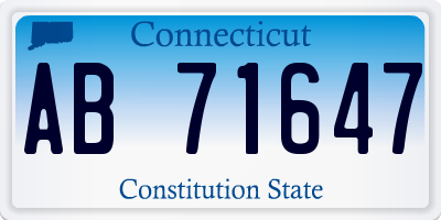 CT license plate AB71647