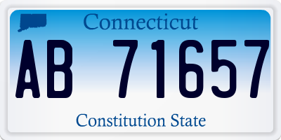 CT license plate AB71657