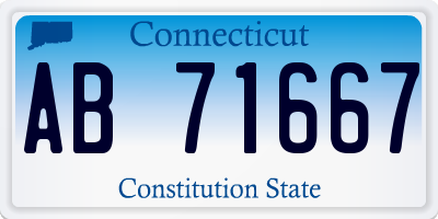 CT license plate AB71667