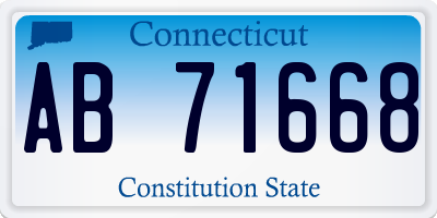 CT license plate AB71668