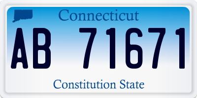 CT license plate AB71671