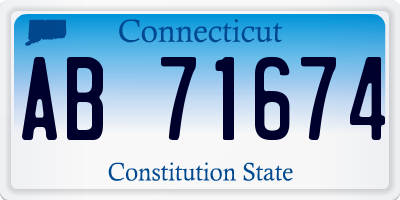 CT license plate AB71674