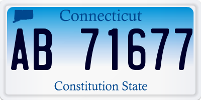 CT license plate AB71677