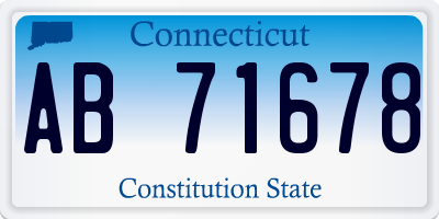 CT license plate AB71678