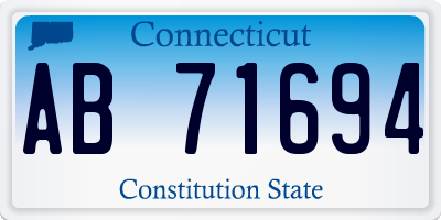 CT license plate AB71694