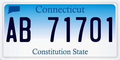 CT license plate AB71701