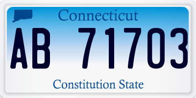 CT license plate AB71703