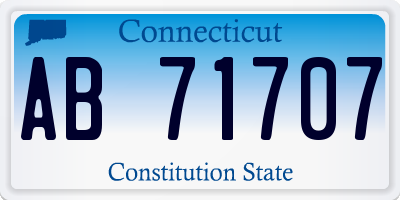 CT license plate AB71707