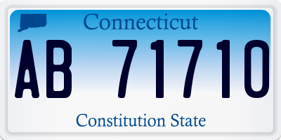 CT license plate AB71710