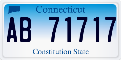 CT license plate AB71717