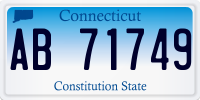 CT license plate AB71749