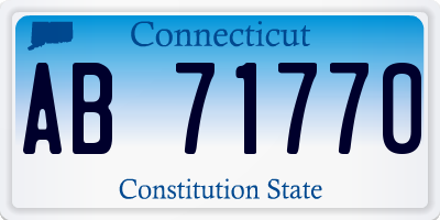 CT license plate AB71770