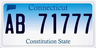 CT license plate AB71777