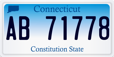 CT license plate AB71778