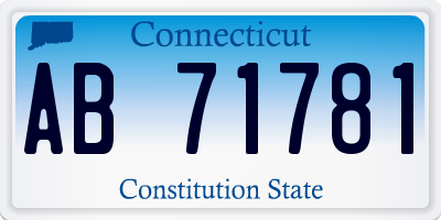 CT license plate AB71781