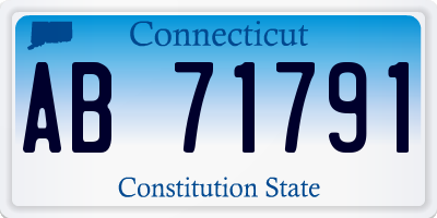 CT license plate AB71791