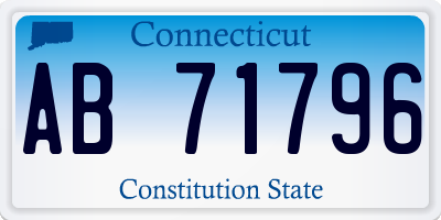 CT license plate AB71796