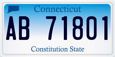 CT license plate AB71801