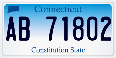 CT license plate AB71802