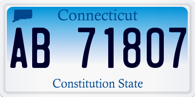 CT license plate AB71807