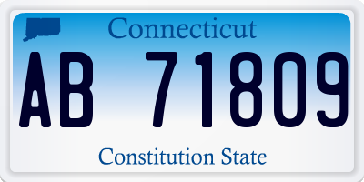 CT license plate AB71809