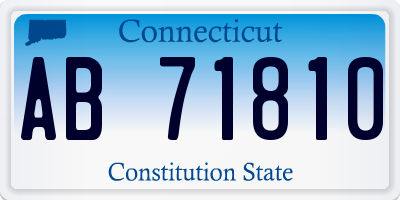 CT license plate AB71810