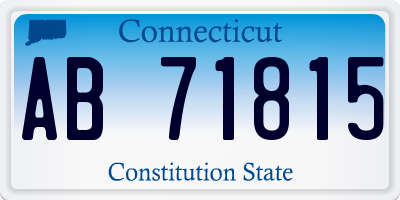 CT license plate AB71815