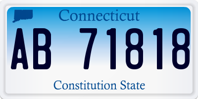 CT license plate AB71818