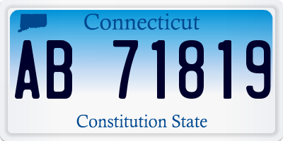 CT license plate AB71819