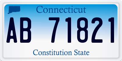 CT license plate AB71821