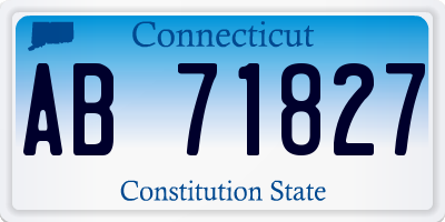 CT license plate AB71827