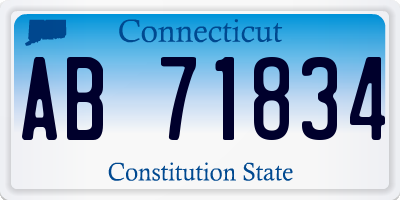 CT license plate AB71834