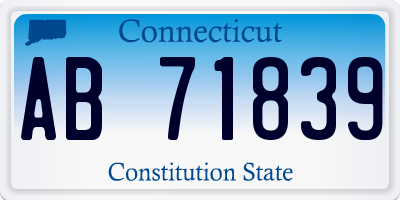 CT license plate AB71839