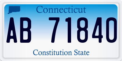 CT license plate AB71840