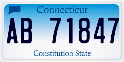 CT license plate AB71847