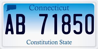 CT license plate AB71850