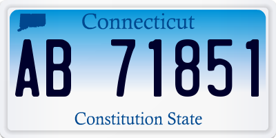 CT license plate AB71851