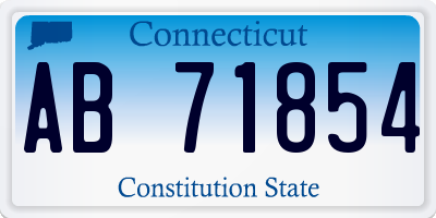 CT license plate AB71854