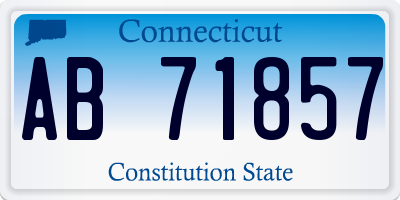 CT license plate AB71857