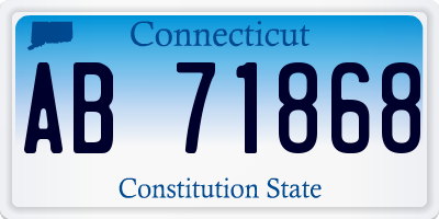 CT license plate AB71868