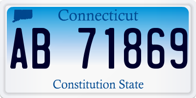 CT license plate AB71869