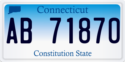 CT license plate AB71870