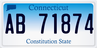 CT license plate AB71874